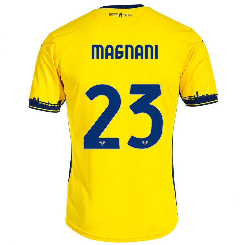 Kids Football Giangiacomo Magnani #23 Yellow Away Jersey 2023/24 T-Shirt