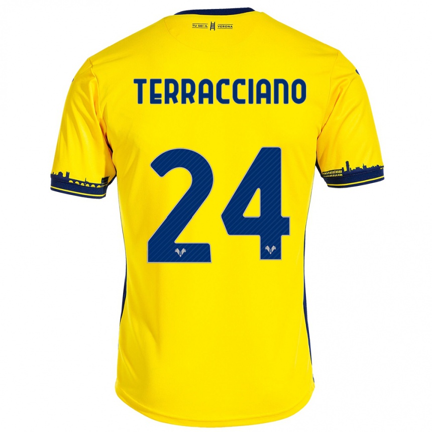 Kids Football Filippo Terracciano #24 Yellow Away Jersey 2023/24 T-Shirt