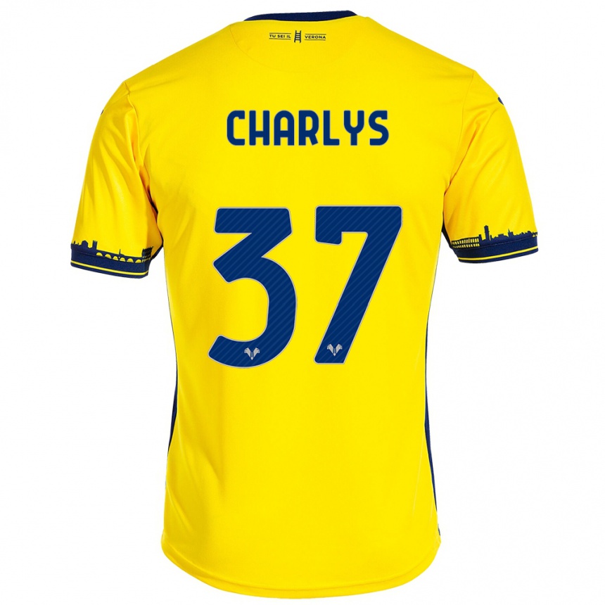 Kids Football Charlys #37 Yellow Away Jersey 2023/24 T-Shirt