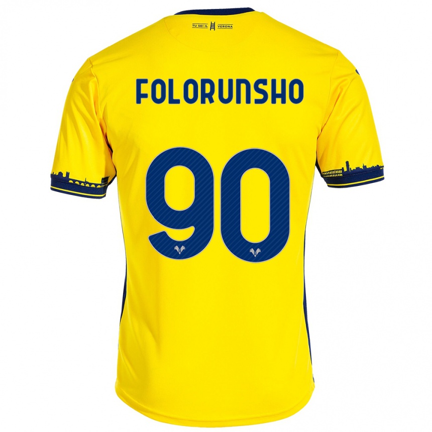 Kids Football Michael Folorunsho #90 Yellow Away Jersey 2023/24 T-Shirt