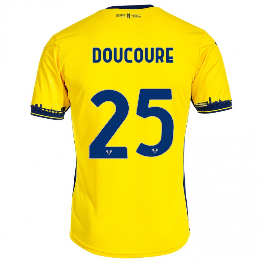 Kids Football Mamedi Doucouré #25 Yellow Away Jersey 2023/24 T-Shirt