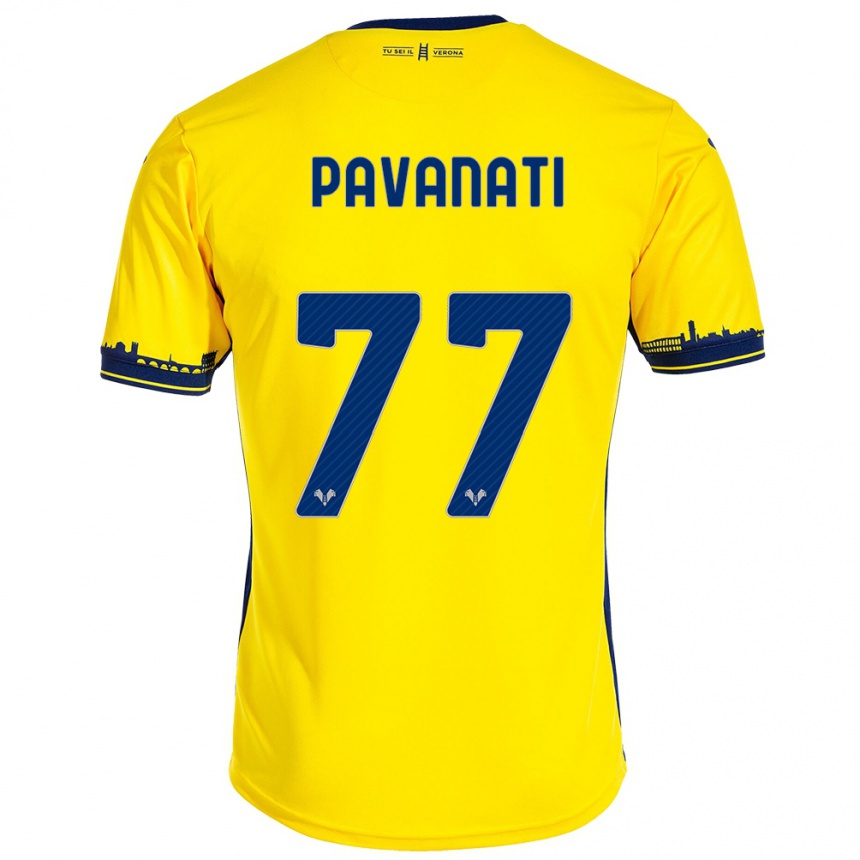 Kids Football Alessandro Pavanati #77 Yellow Away Jersey 2023/24 T-Shirt