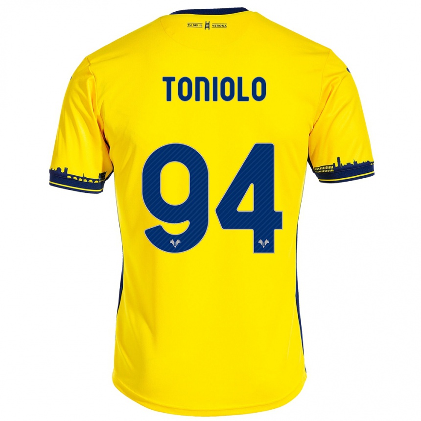 Kids Football Giacomo Toniolo #94 Yellow Away Jersey 2023/24 T-Shirt