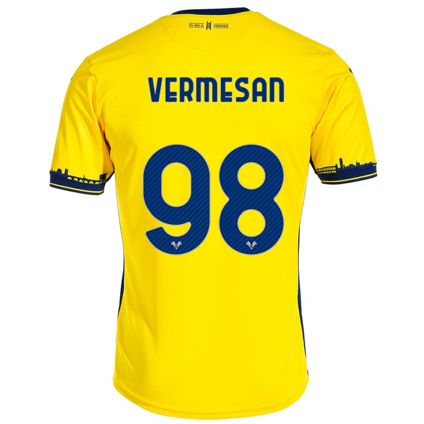 Kids Football Ioan Vermesan #98 Yellow Away Jersey 2023/24 T-Shirt