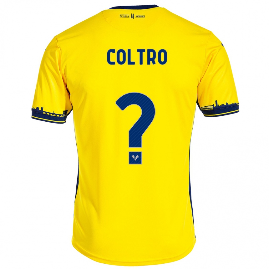 Kids Football Christian Coltro #0 Yellow Away Jersey 2023/24 T-Shirt