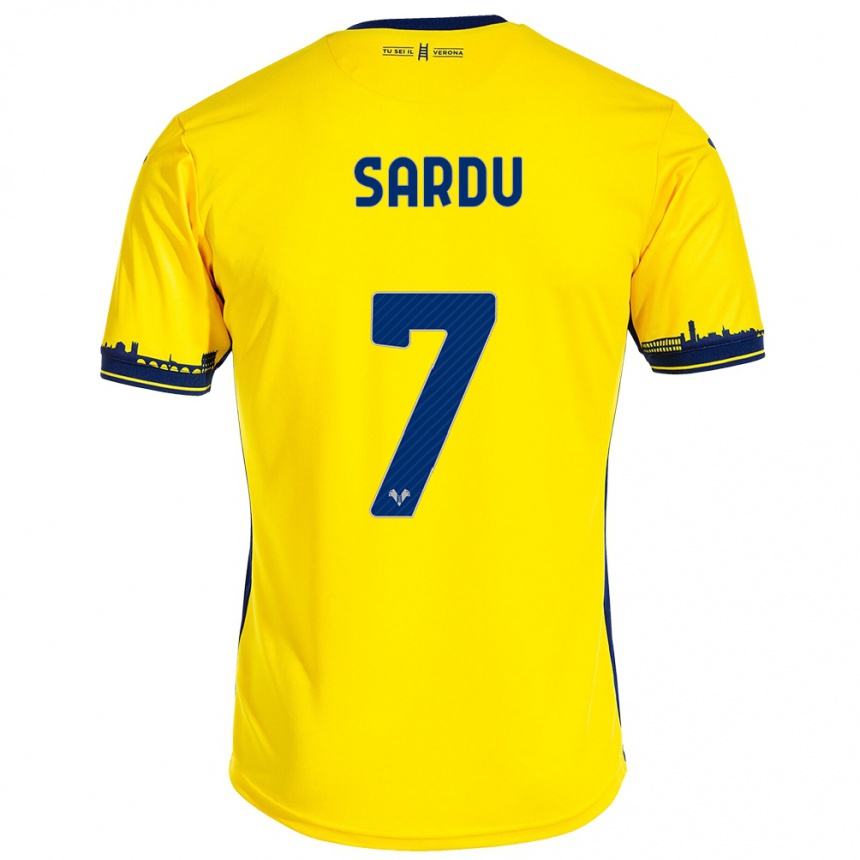 Kids Football Rosella Sardu #7 Yellow Away Jersey 2023/24 T-Shirt