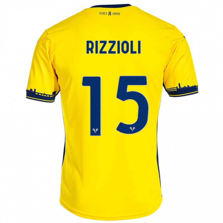 Kids Football Gaia Rizzioli #15 Yellow Away Jersey 2023/24 T-Shirt