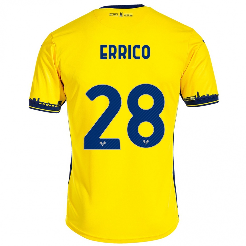 Kids Football Emma Raffaella Errico #28 Yellow Away Jersey 2023/24 T-Shirt
