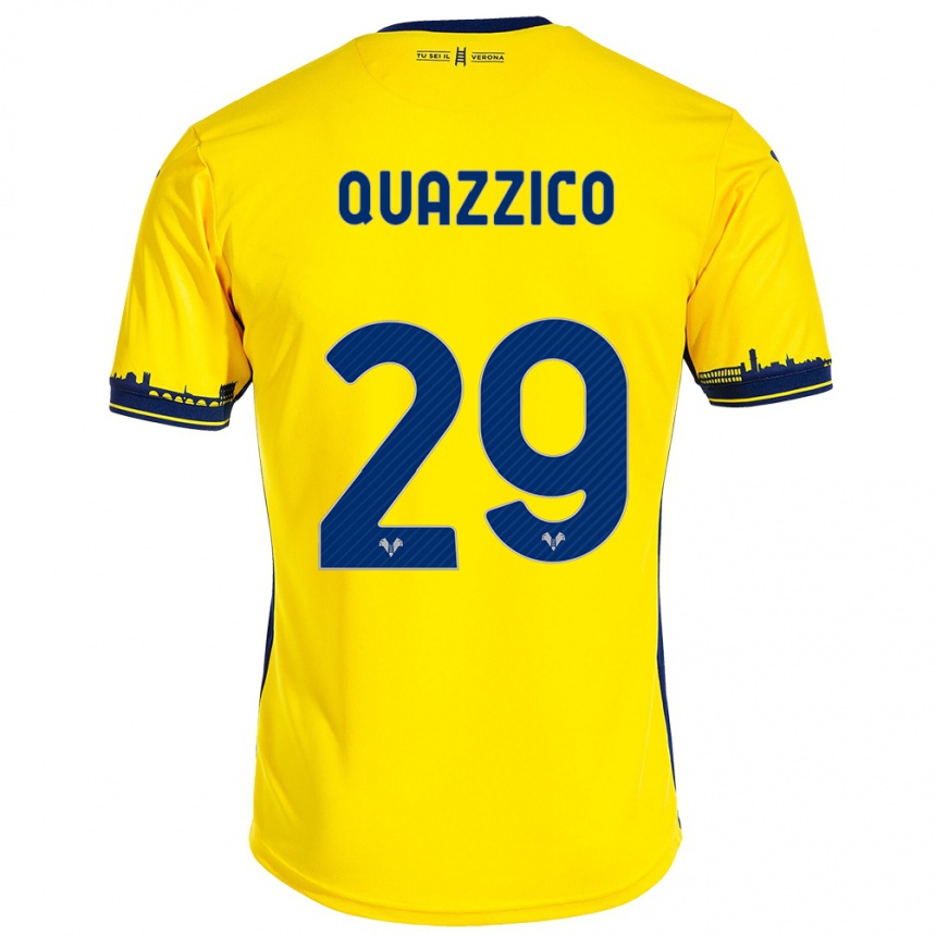 Kids Football Francesca Quazzico #29 Yellow Away Jersey 2023/24 T-Shirt