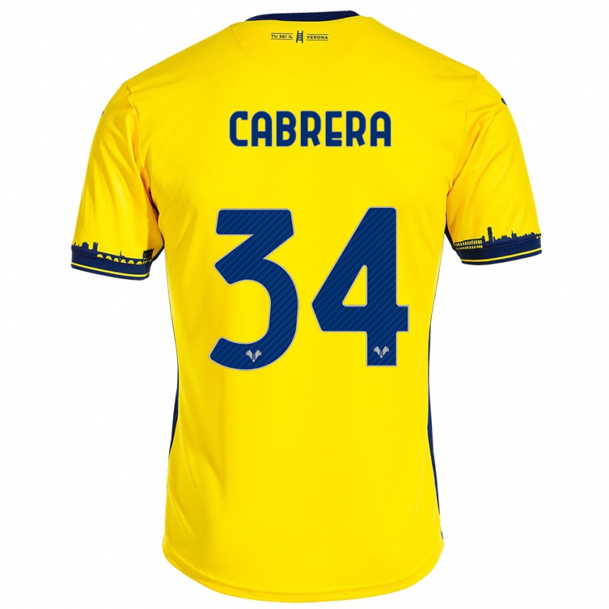 Kids Football Ilena Cabrera #34 Yellow Away Jersey 2023/24 T-Shirt