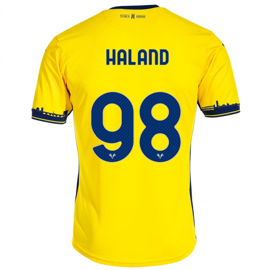 Kids Football Benedicte Iversen Håland #98 Yellow Away Jersey 2023/24 T-Shirt