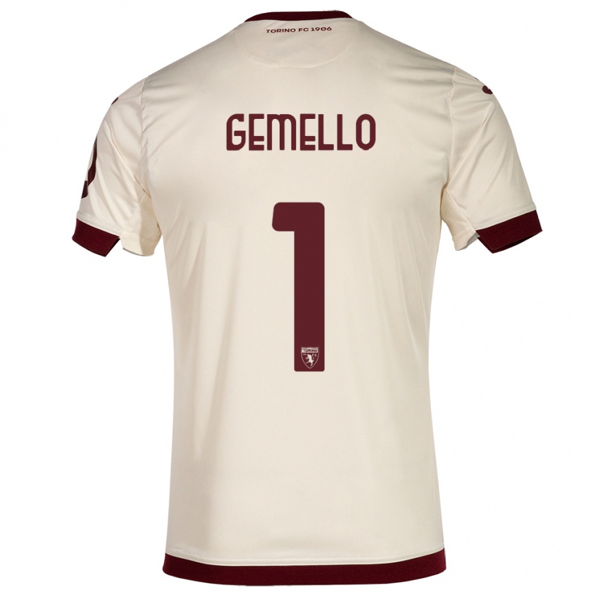 Kids Football Luca Gemello #1 Champagne Away Jersey 2023/24 T-Shirt