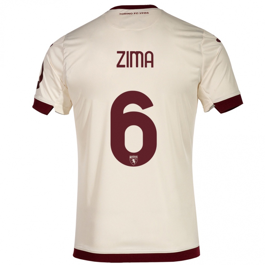 Kids Football David Zima #6 Champagne Away Jersey 2023/24 T-Shirt