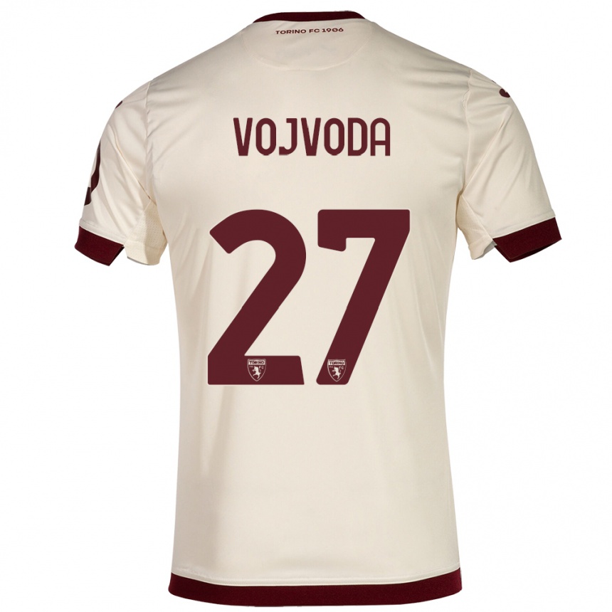 Kids Football Mërgim Vojvoda #27 Champagne Away Jersey 2023/24 T-Shirt