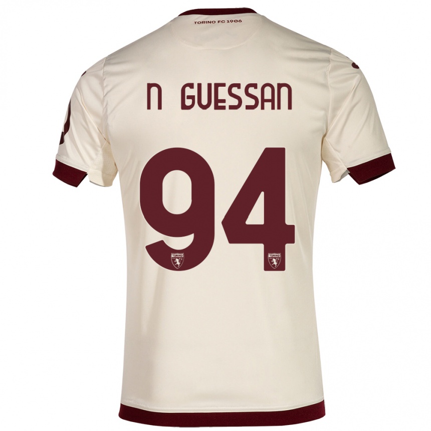 Kids Football Ange Caumenan N'guessan #94 Champagne Away Jersey 2023/24 T-Shirt