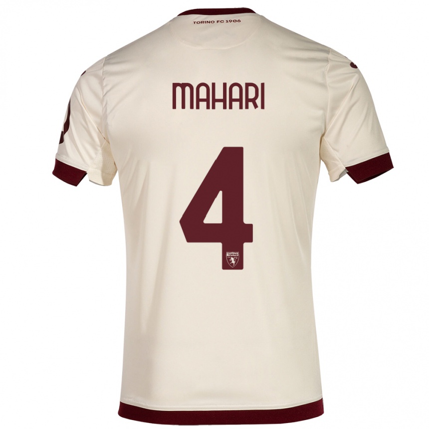 Kids Football Efdon Mahari #4 Champagne Away Jersey 2023/24 T-Shirt