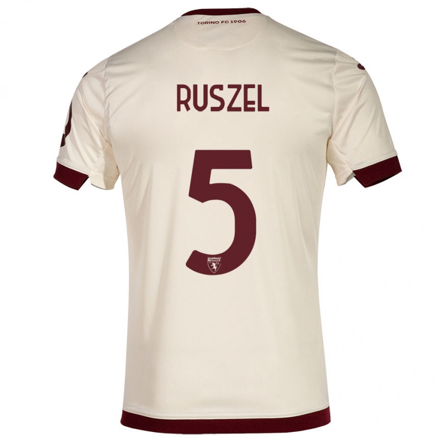 Kids Football Marcel Ruszel #5 Champagne Away Jersey 2023/24 T-Shirt