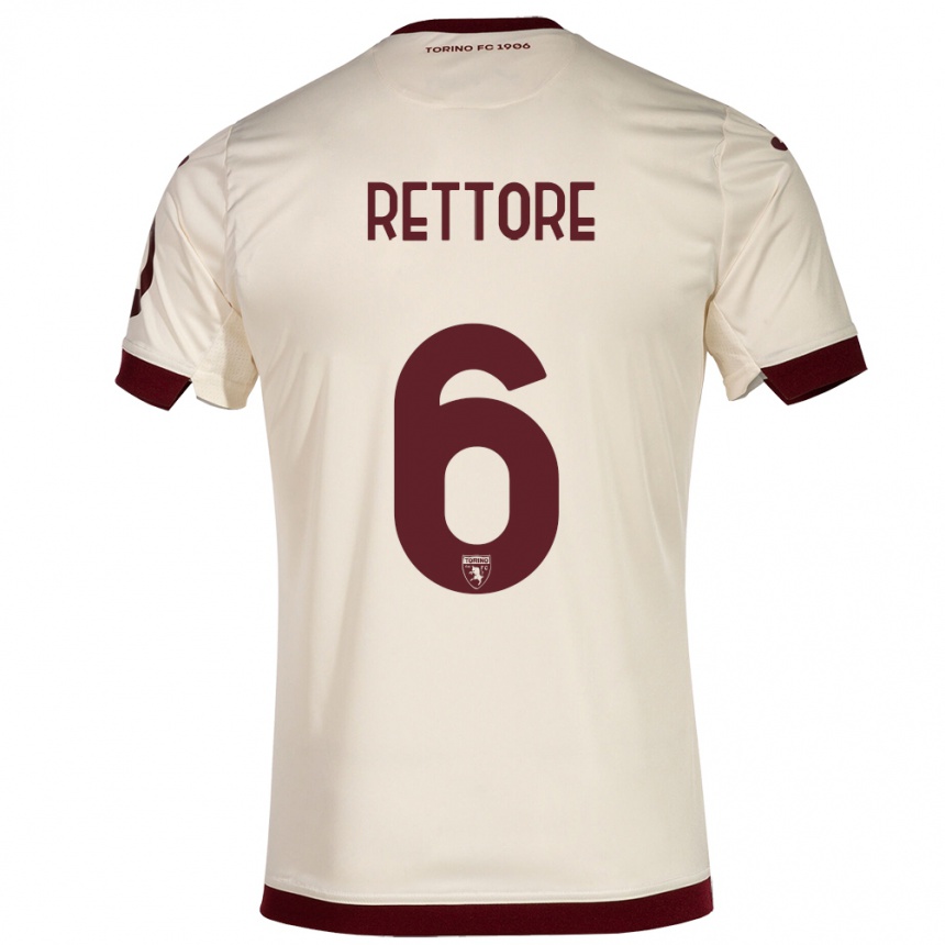 Kids Football Mirko Rettore #6 Champagne Away Jersey 2023/24 T-Shirt