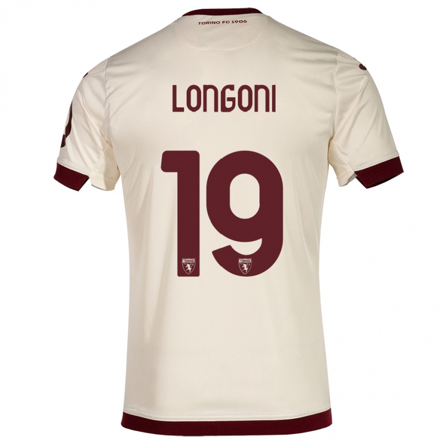 Kids Football Marco Longoni #19 Champagne Away Jersey 2023/24 T-Shirt