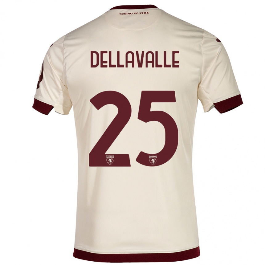 Kids Football Alessandro Dellavalle #25 Champagne Away Jersey 2023/24 T-Shirt