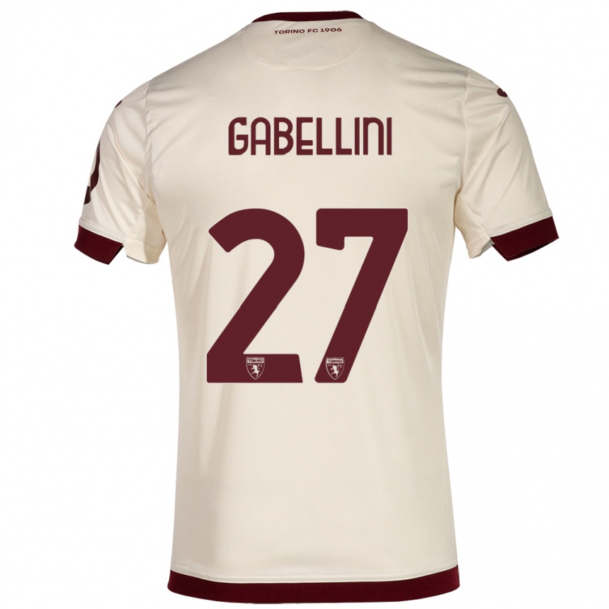 Kids Football Tommaso Gabellini #27 Champagne Away Jersey 2023/24 T-Shirt