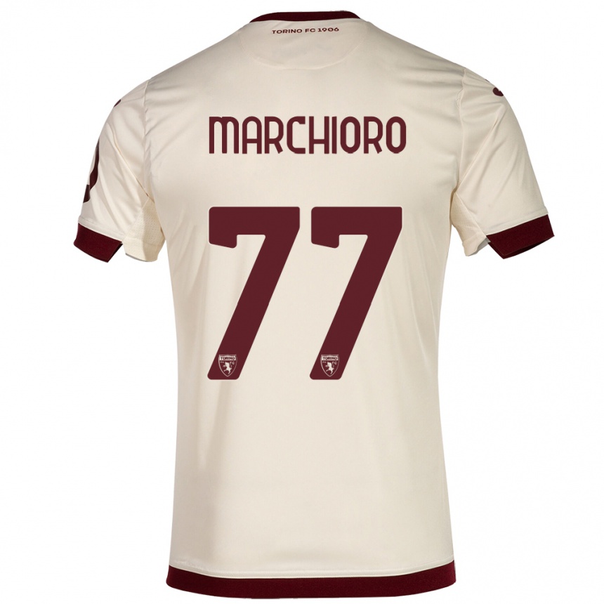 Kids Football Raffaele Marchioro #77 Champagne Away Jersey 2023/24 T-Shirt