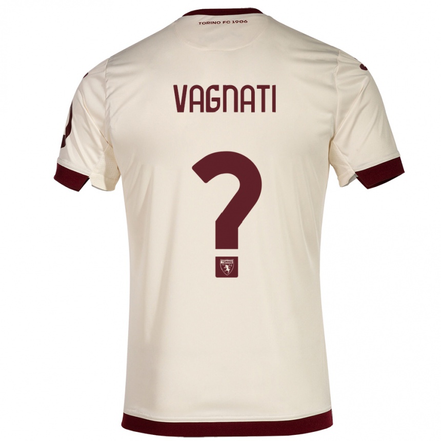 Kids Football Manuel Vagnati #0 Champagne Away Jersey 2023/24 T-Shirt