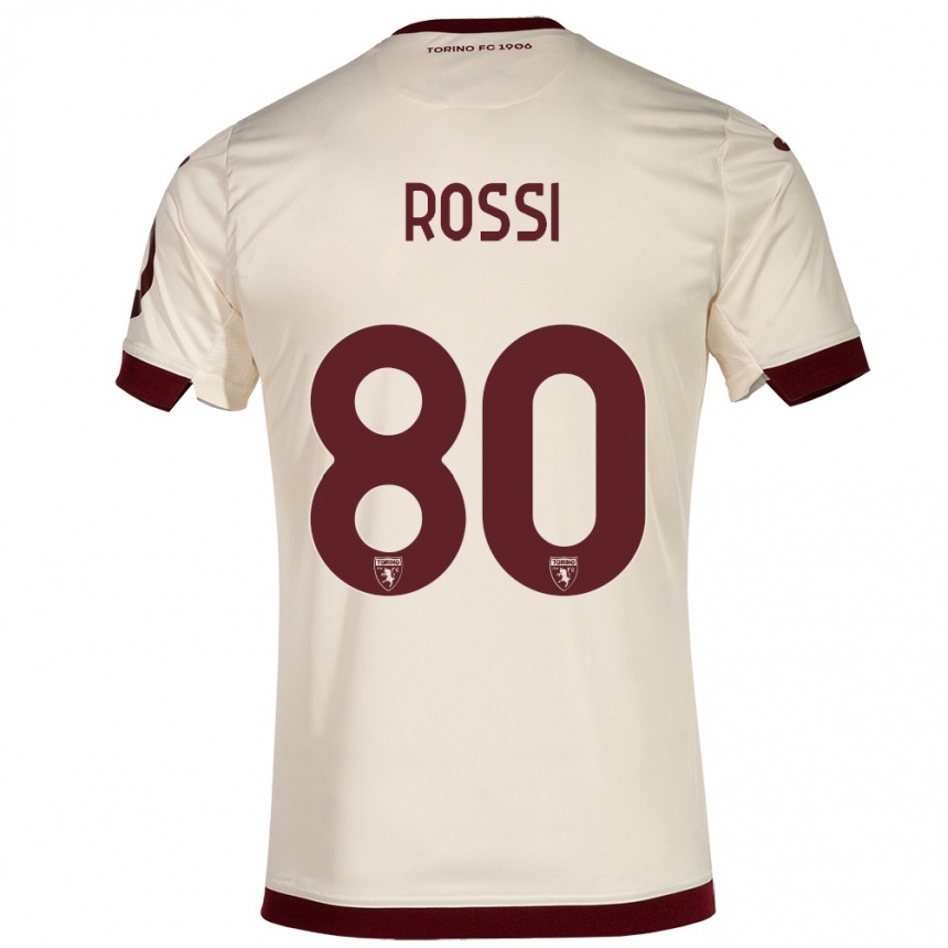 Kids Football Simone Rossi #80 Champagne Away Jersey 2023/24 T-Shirt