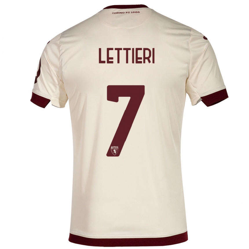 Kids Football Jessica Lettieri #7 Champagne Away Jersey 2023/24 T-Shirt