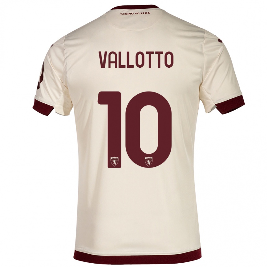 Kids Football Greta Vallotto #10 Champagne Away Jersey 2023/24 T-Shirt