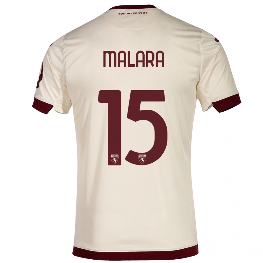 Kids Football Sara Malara #15 Champagne Away Jersey 2023/24 T-Shirt