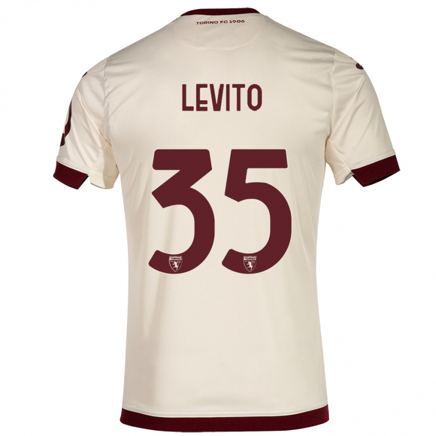 Kids Football Isabeau Levito #35 Champagne Away Jersey 2023/24 T-Shirt