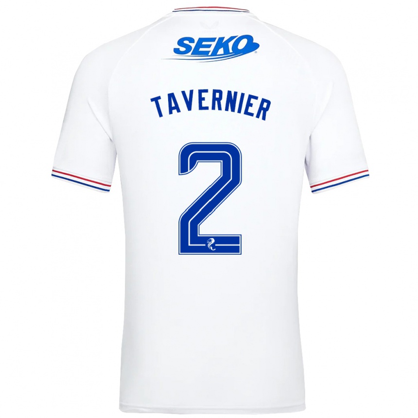 Kids Football James Tavernier #2 White Away Jersey 2023/24 T-Shirt