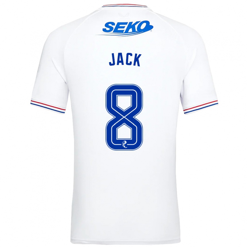 Kids Football Ryan Jack #8 White Away Jersey 2023/24 T-Shirt