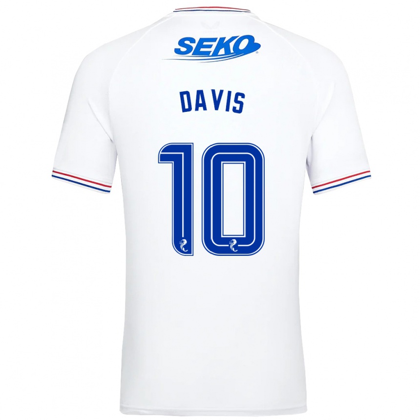 Kids Football Steven Davis #10 White Away Jersey 2023/24 T-Shirt