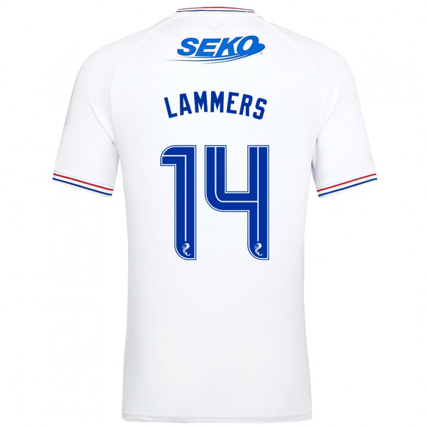 Kids Football Sam Lammers #14 White Away Jersey 2023/24 T-Shirt