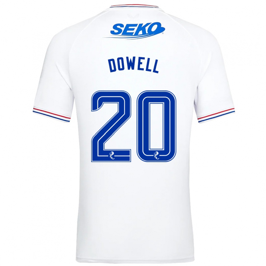 Kids Football Kieran Dowell #20 White Away Jersey 2023/24 T-Shirt