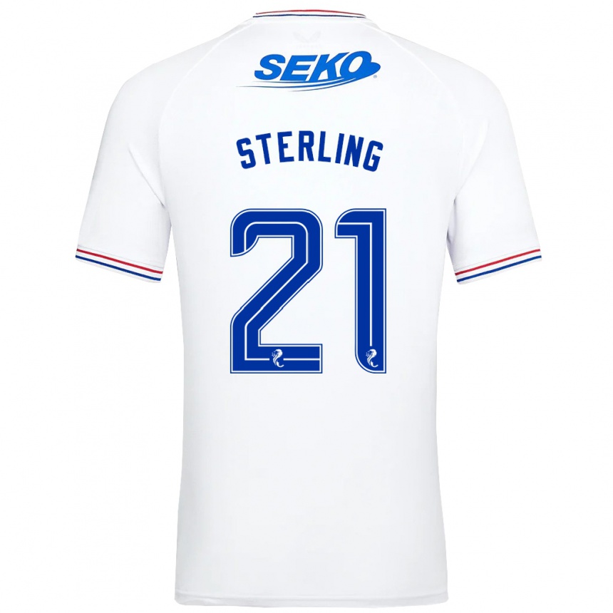 Kids Football Dujon Sterling #21 White Away Jersey 2023/24 T-Shirt