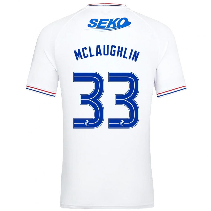 Kids Football Jon Mclaughlin #33 White Away Jersey 2023/24 T-Shirt