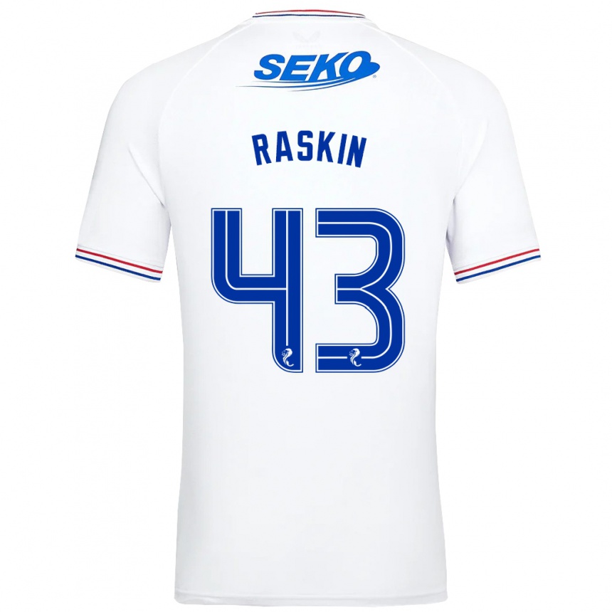 Kids Football Nicolas Raskin #43 White Away Jersey 2023/24 T-Shirt