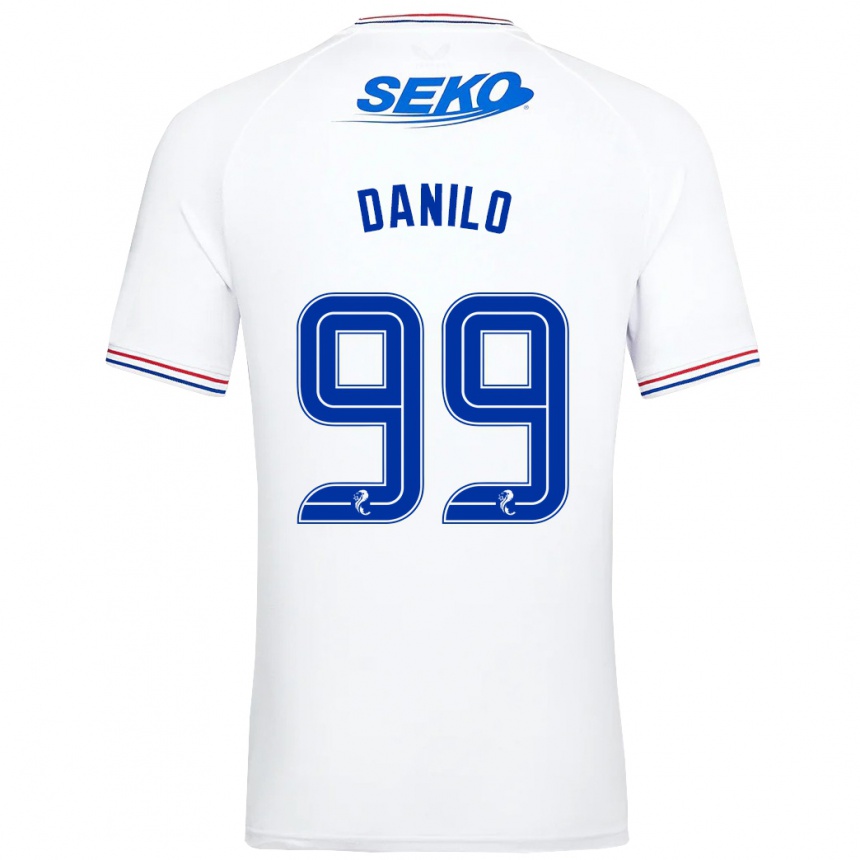 Kids Football Danilo #99 White Away Jersey 2023/24 T-Shirt