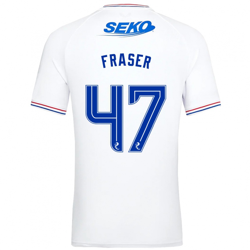 Kids Football Robbie Fraser #47 White Away Jersey 2023/24 T-Shirt