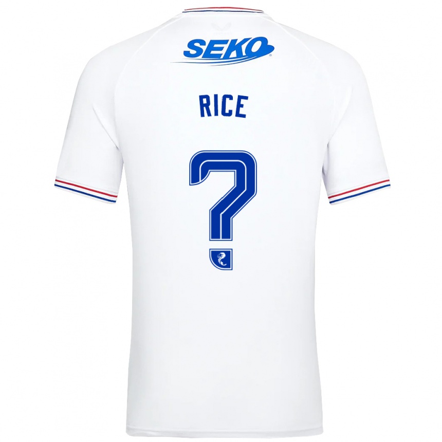 Kids Football Bailey Rice #0 White Away Jersey 2023/24 T-Shirt