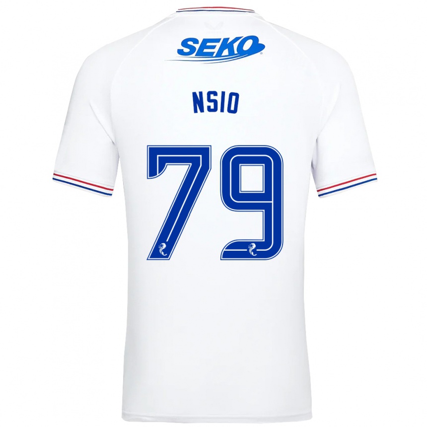 Kids Football Paul Nsio #79 White Away Jersey 2023/24 T-Shirt