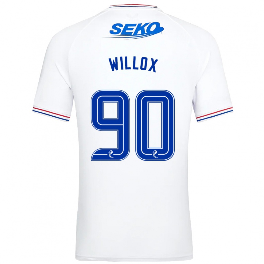 Kids Football Kieron Willox #90 White Away Jersey 2023/24 T-Shirt