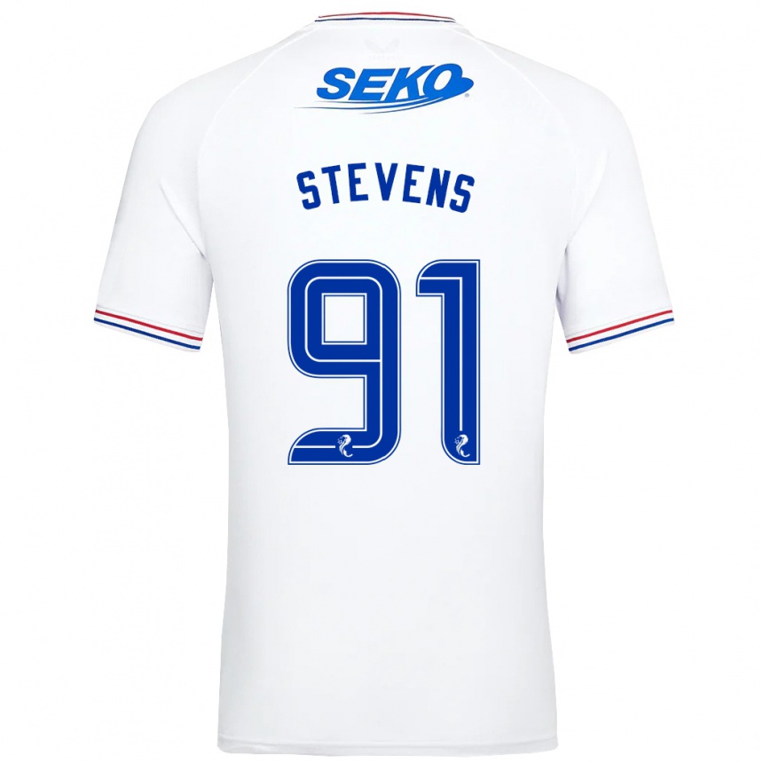 Kids Football Archie Stevens #91 White Away Jersey 2023/24 T-Shirt