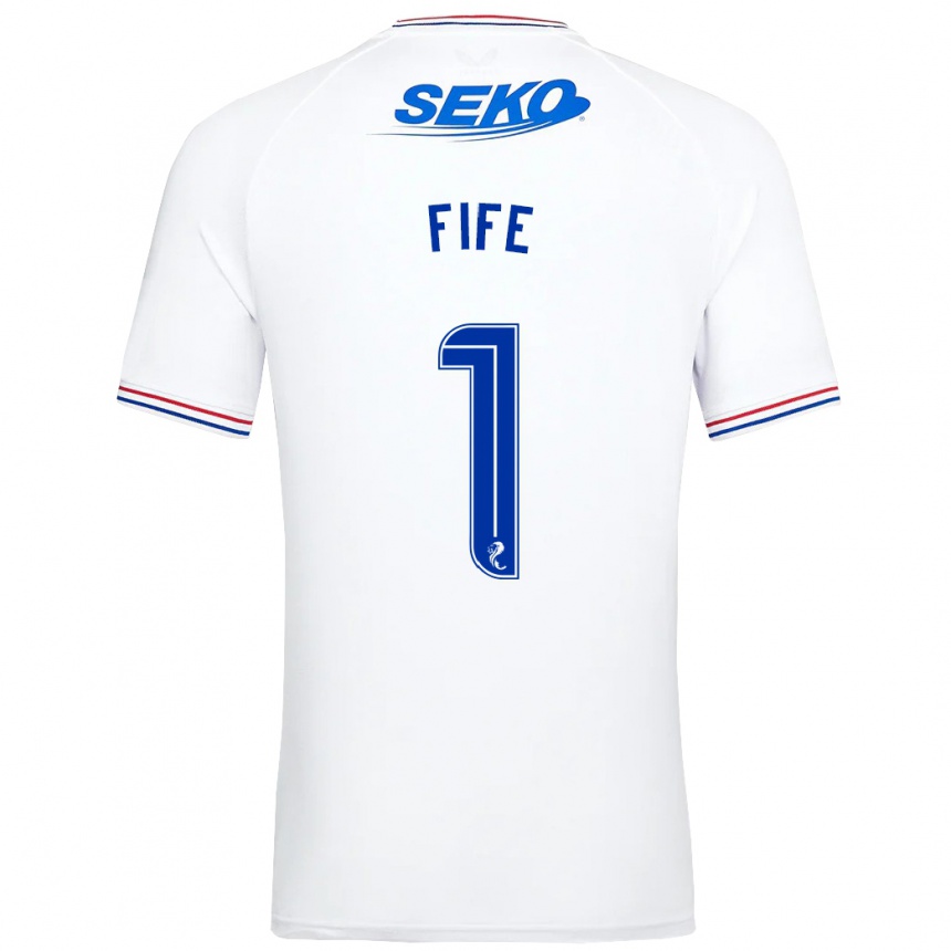 Kids Football Jenna Fife #1 White Away Jersey 2023/24 T-Shirt