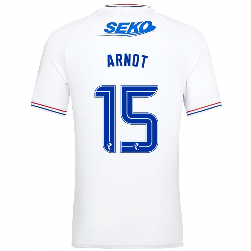 Kids Football Elizabeth Arnot #15 White Away Jersey 2023/24 T-Shirt