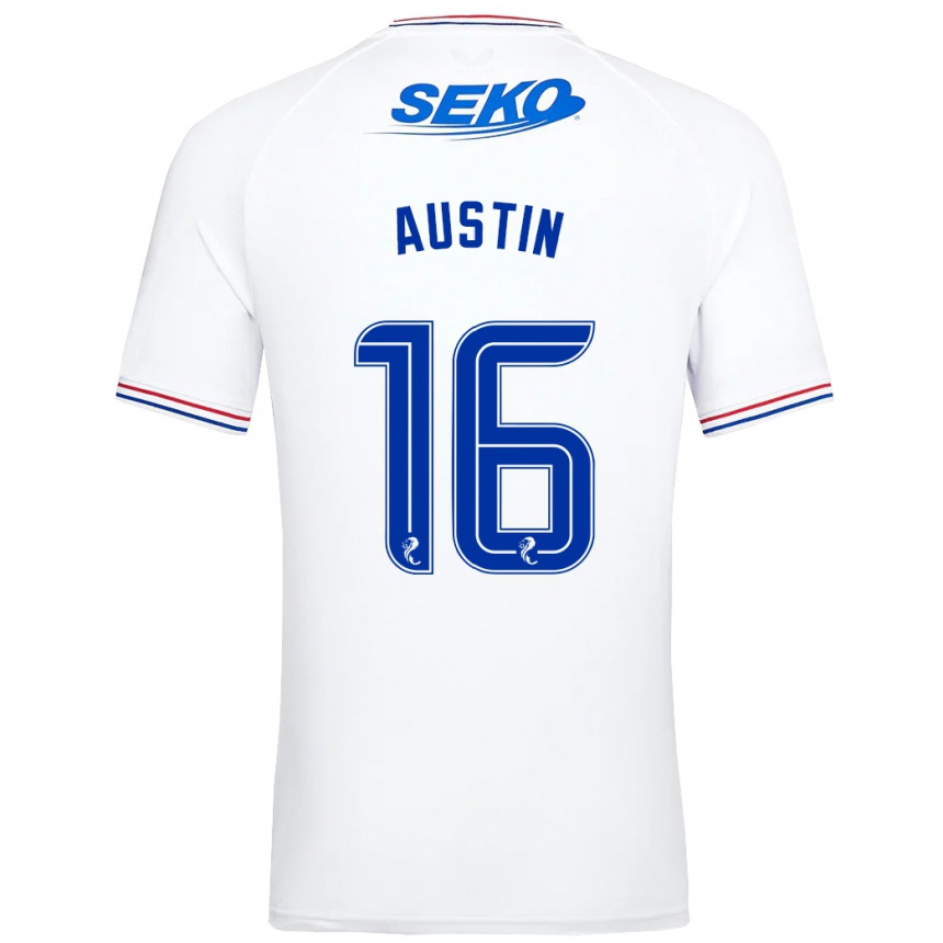 Kids Football Eilidh Austin #16 White Away Jersey 2023/24 T-Shirt