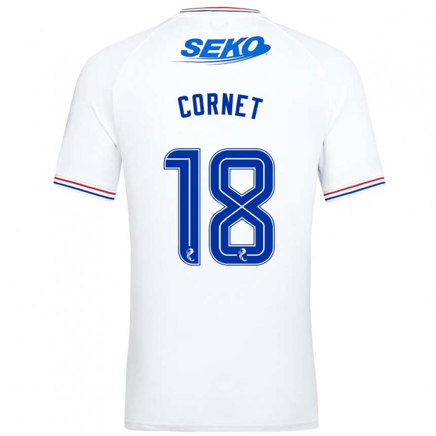 Kids Football Chelsea Cornet #18 White Away Jersey 2023/24 T-Shirt